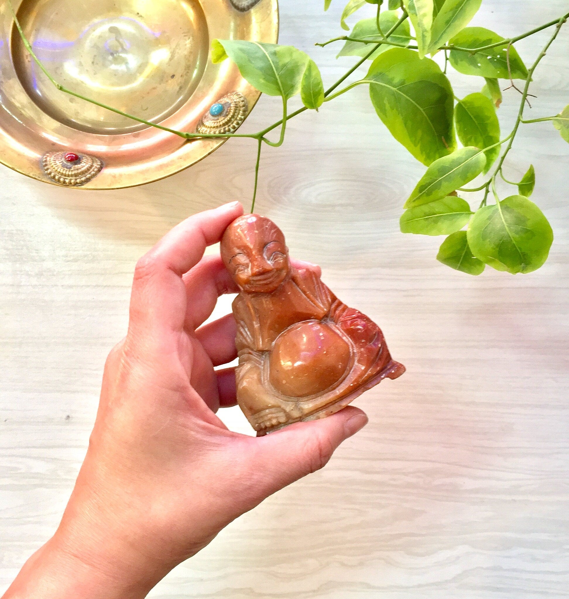 Small Alabaster Buddha Figurine | Hand Carved Buddha | Buddha | Mantle Piece | Gift Idea | Small Statue | Collectible | Home Decor |