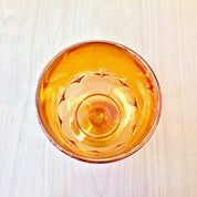 Set of Four Opalescent Wine Glasses | Carnival Glass | Orange Wine Glasses | Home Decor | Glazed Stemware | Wine Glass | Goblet |