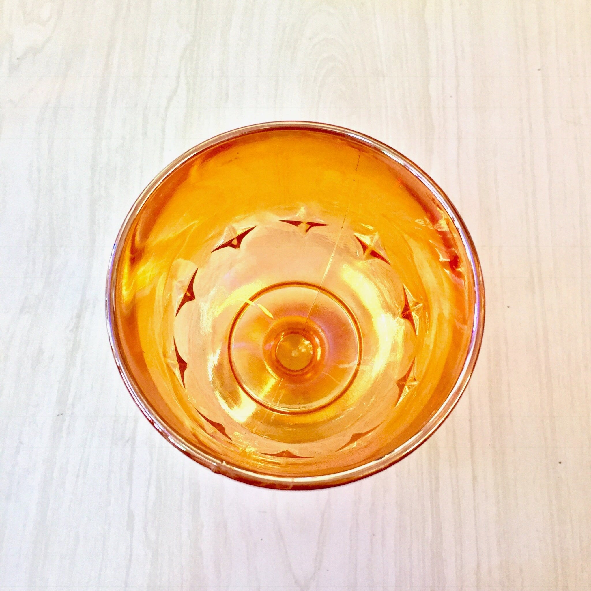 Set of Four Opalescent Wine Glasses | Carnival Glass | Orange Wine Glasses | Home Decor | Glazed Stemware | Wine Glass | Goblet |