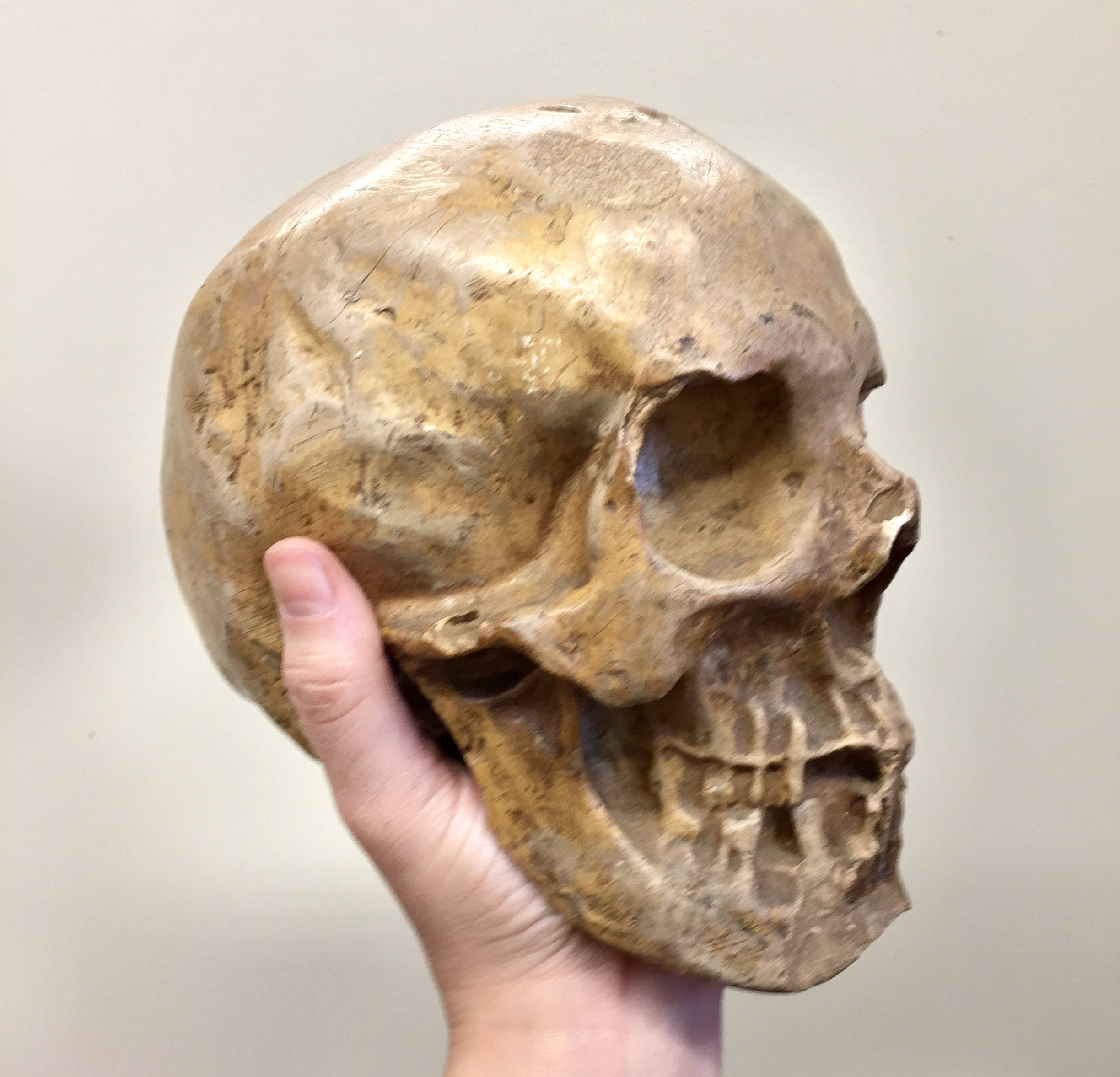 Vintage Decorative Human Skull | Ceramic Skull Decoration | Vintage Home Decor | Mantle Piece | Holiday Gift Idea | Ceramic Art |