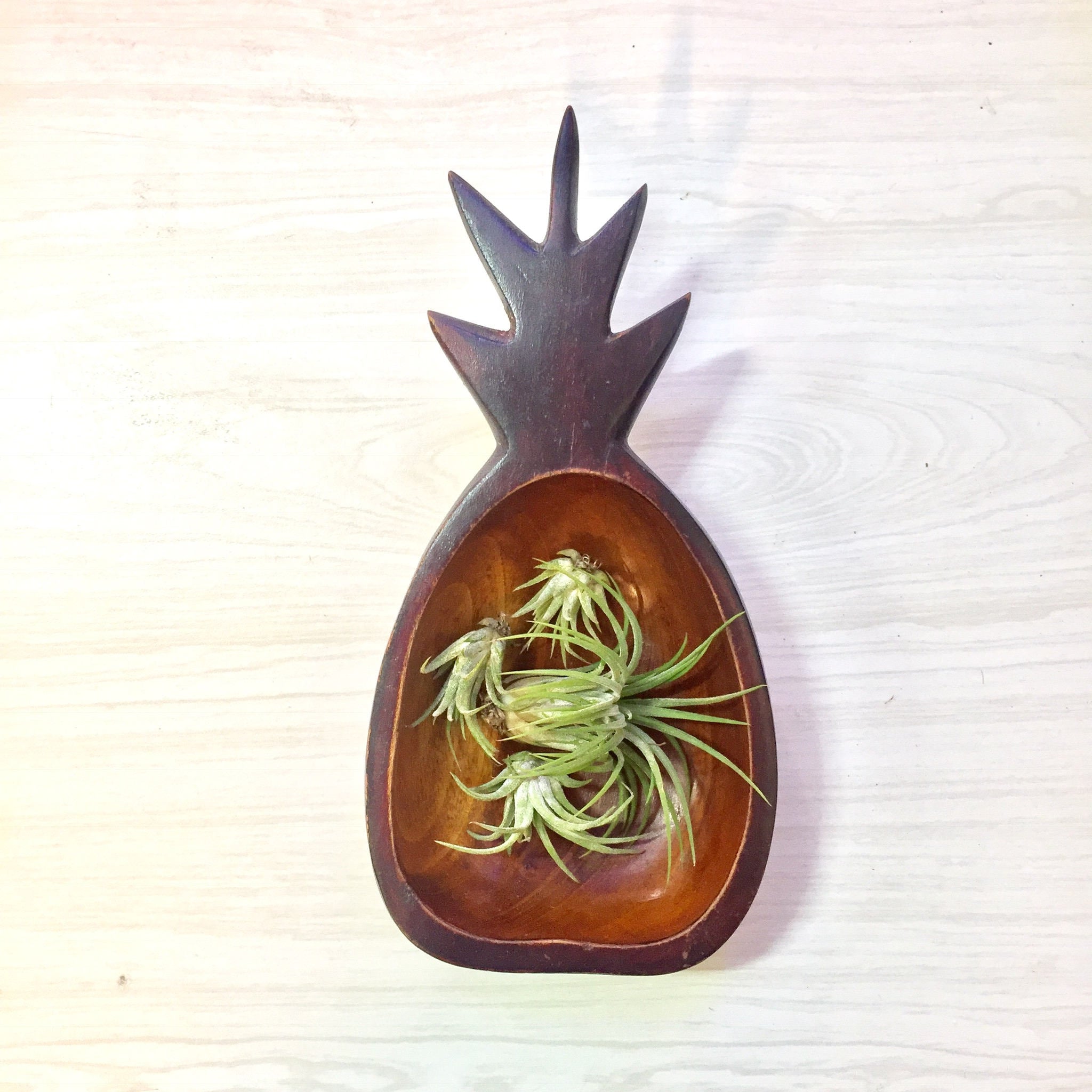 Vintage Wooden Pineapple Bowl | Pineapple Trinket Dish | Catch All Dish | Boho Home | Home Decor | Midcentury Modern Decor | Wooden Dish