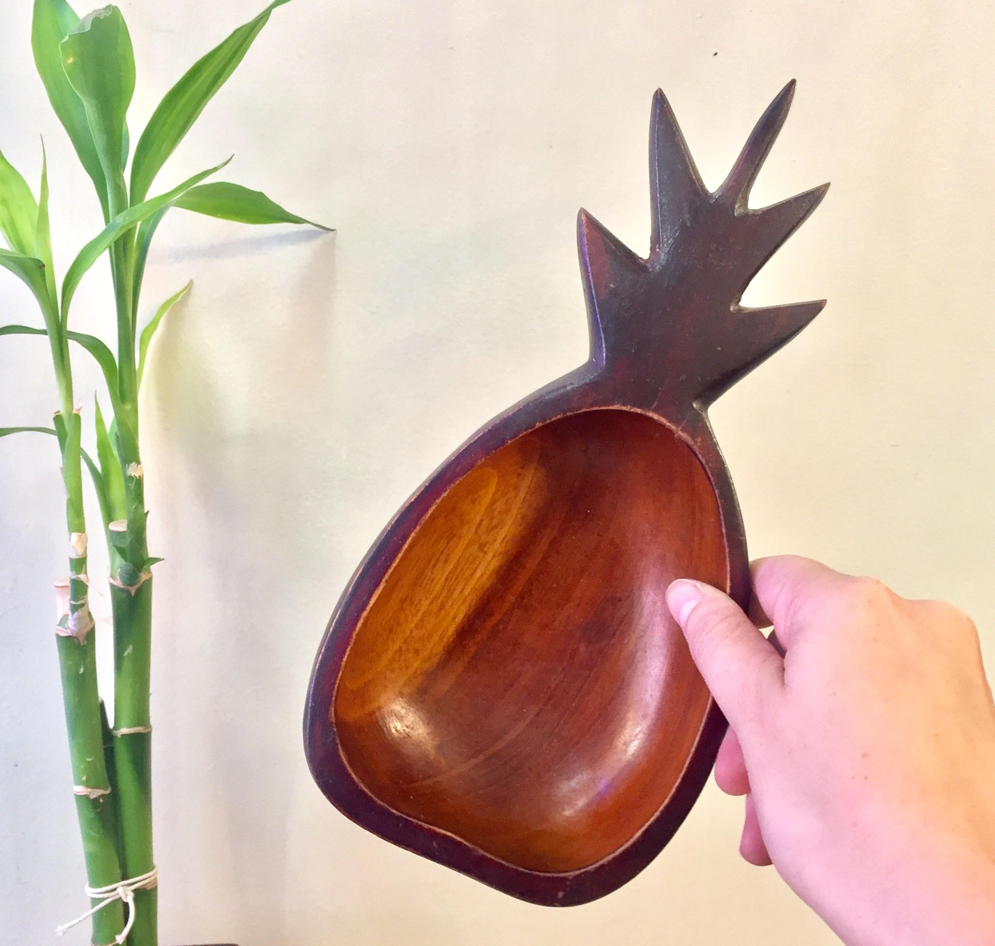 Vintage Wooden Pineapple Bowl | Pineapple Trinket Dish | Catch All Dish | Boho Home | Home Decor | Midcentury Modern Decor | Wooden Dish