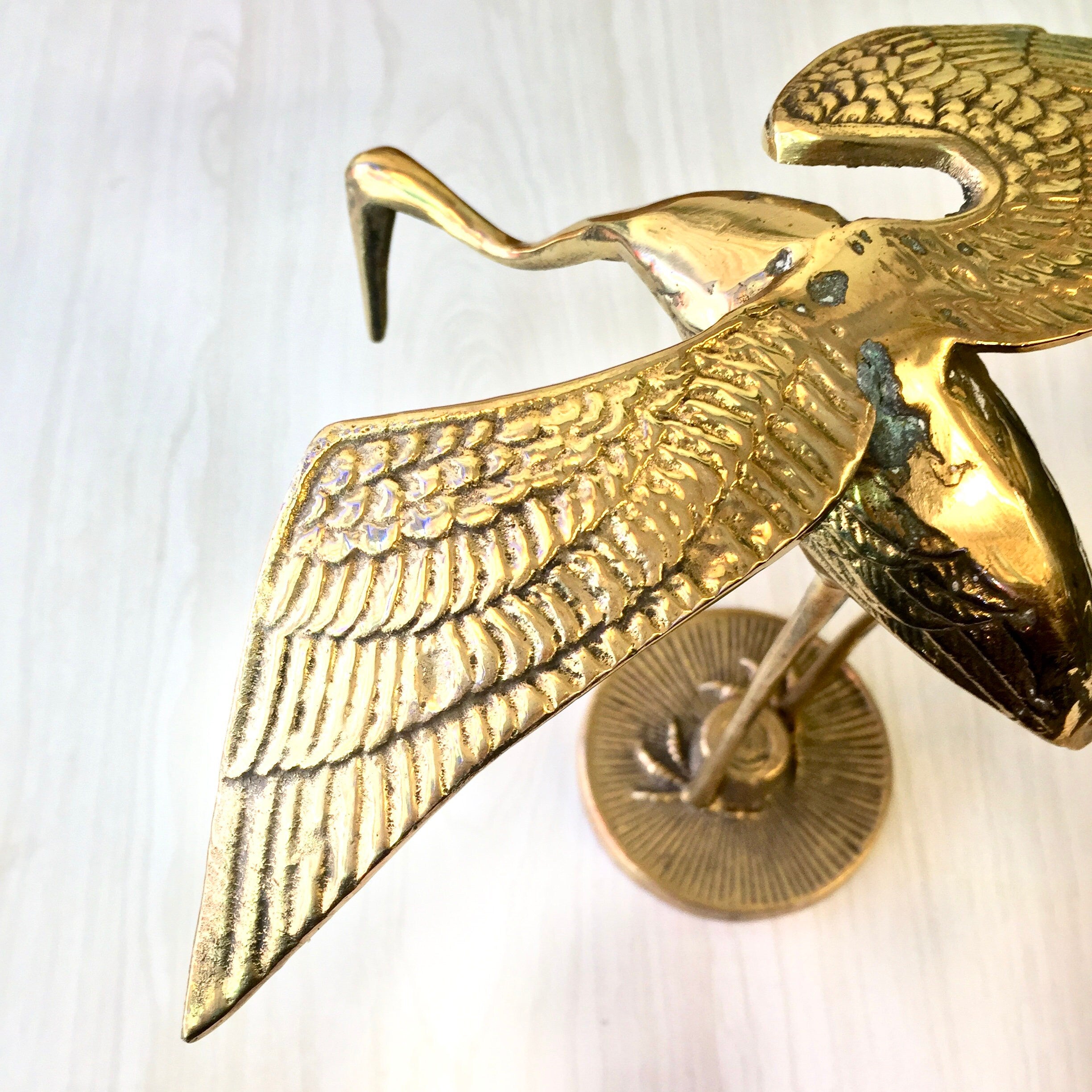 Vintage Brass Crane Statue | Midcentury Modern Brass Bird Statue | Brass Bird Figurine | MCM Home Decor | Brass Heron | Brass Bird | Gift