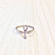 Vintage sterling silver ankh ring, Egyptian jewelry gift idea