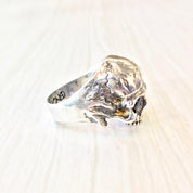 Sterling Silver Skull Ring with Sapphire Eyes | Sapphire Jewelry | Statement Ring | Sterling Silver Ring | Skull Jewelry | Blue Eyes
