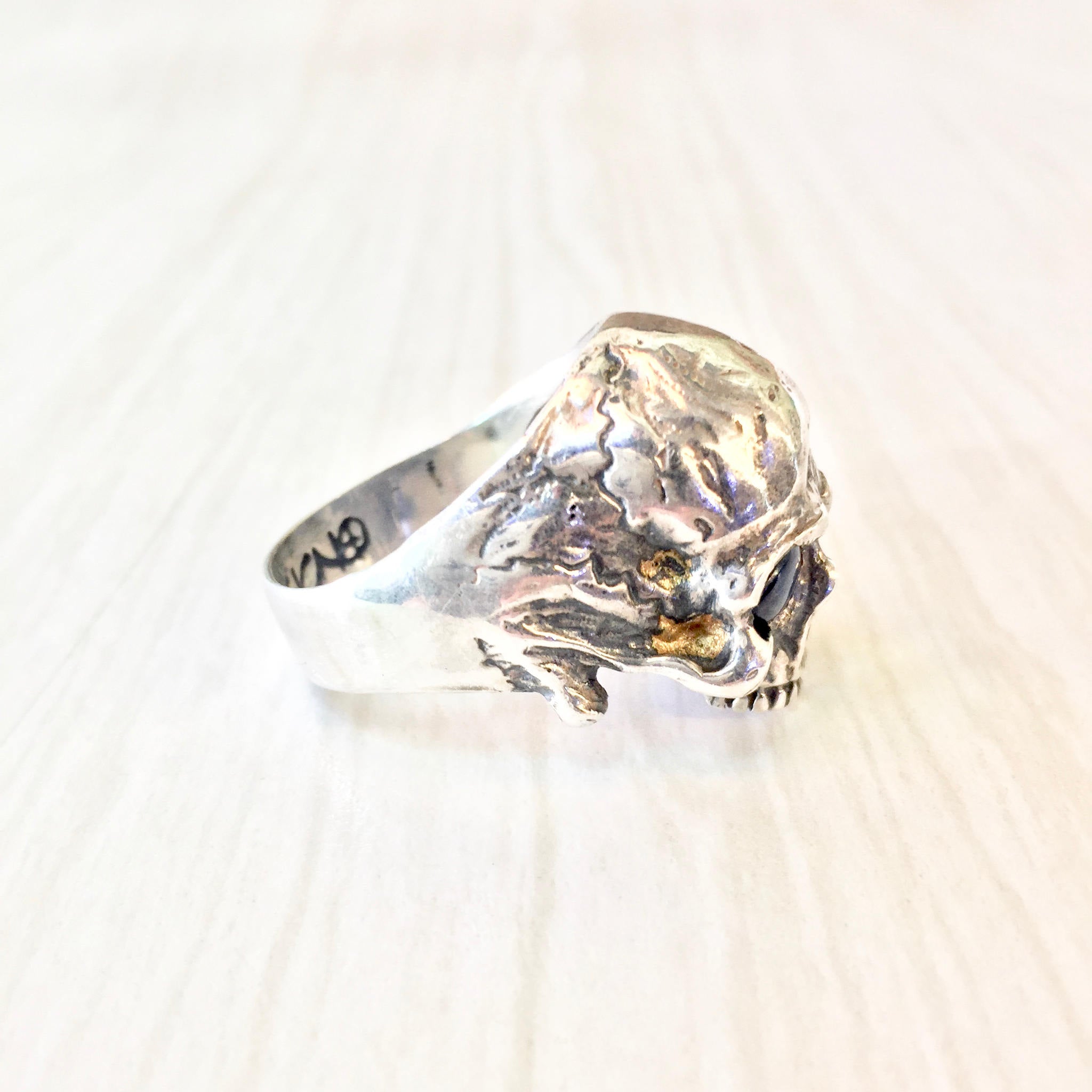 Sterling Silver Skull Ring with Sapphire Eyes | Sapphire Jewelry | Statement Ring | Sterling Silver Ring | Skull Jewelry | Blue Eyes