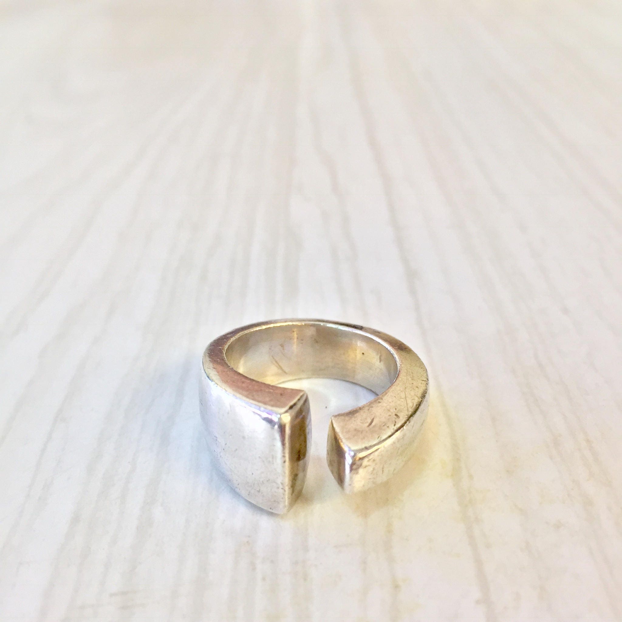 Abstract Sterling Silver Ring | Minimalist Jewelry | 925 Ring | Thick Band Ring | Holiday Gift Idea | Gift for Her | Statement Jewelry |