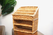 Vintage Wicker Mail Organizer | Office Mail Organizer | Woven Home Decor | Woven Organizer | Letters | Bills | Mail | Office Caddy |
