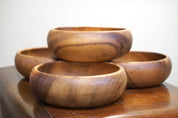 Set of Four Wooden Bowls | Wood Carved Bowls | Wooden Serving Bowls | Salad Bowl | Vintage Bowl | Vintage Home Decor | Wood Bowl |