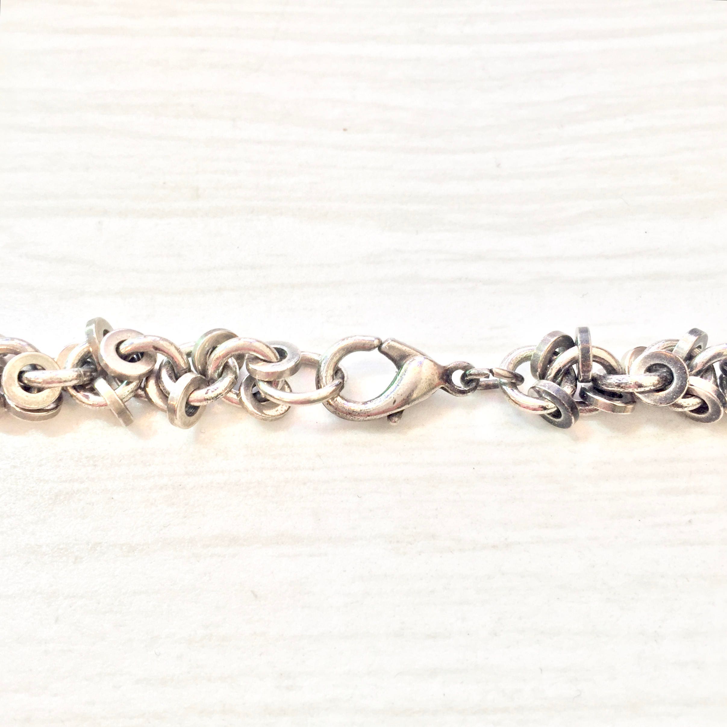Vintage Sterling Silver Necklace | Statement Jewelry | Vintage Necklace | Thick Chain | Disk Necklace | Link Necklace | Vintage Jewelry