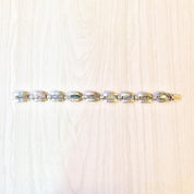 Vintage Sterling Silver and Abalone Link Bracelet | Abalone Shell | Inlaid Abalone Bracelet | Gift for Mom | Vintage Jewelry | Silver |