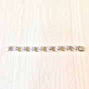 Vintage Sterling Silver and Abalone Link Bracelet | Abalone Shell | Inlaid Abalone Bracelet | Gift for Mom | Vintage Jewelry | Silver |