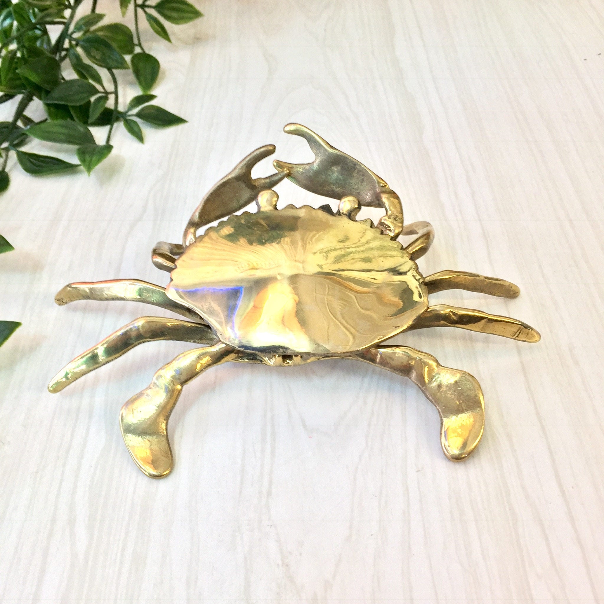 Brass Crab Trinket Box | Brass Ash Tray | Crab Ashtray | Vintage Home Decor | Vintage Brass Crab | Jewelry Box | Catch All Dish | Ash Tray