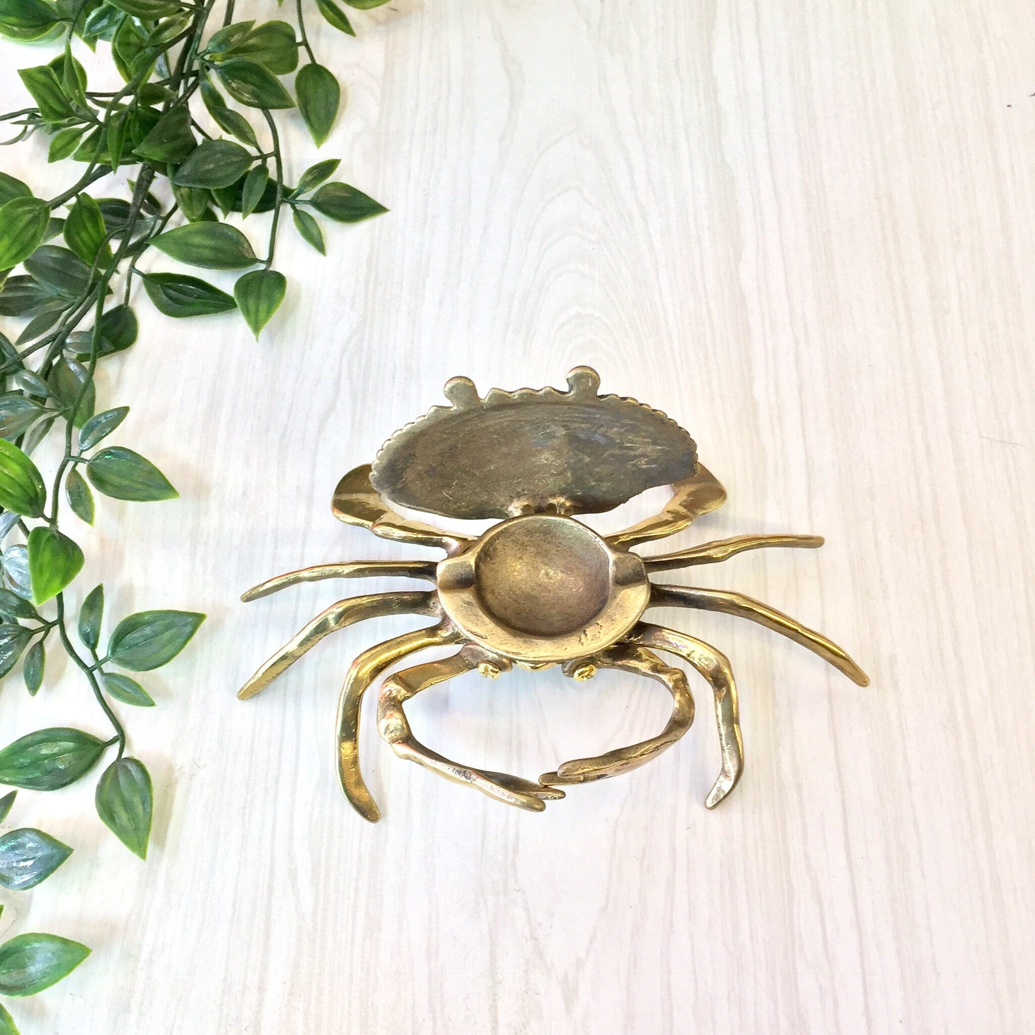 Brass Crab Trinket Box | Brass Ash Tray | Crab Ashtray | Vintage Home Decor | Vintage Brass Crab | Jewelry Box | Catch All Dish | Ash Tray