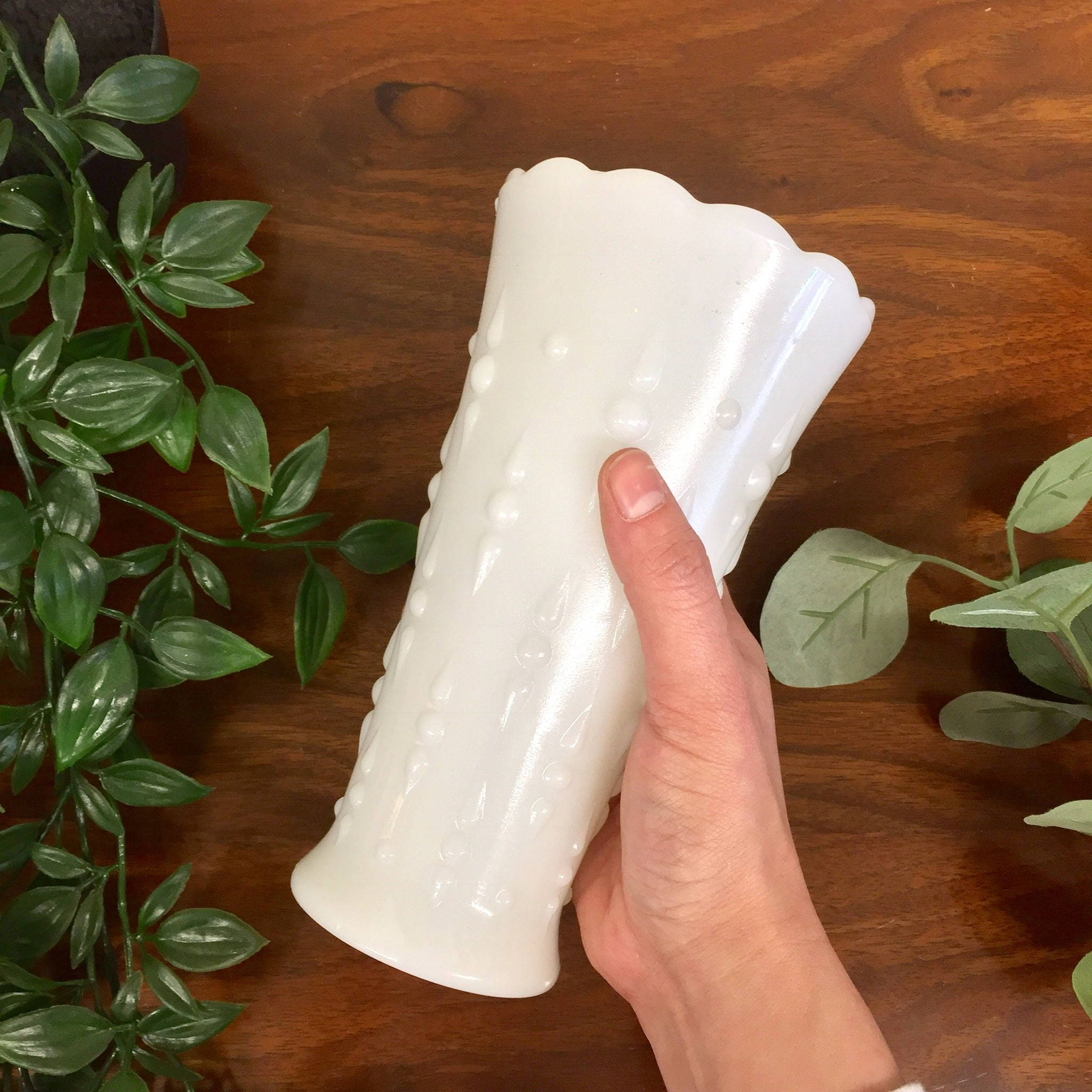 Vintage Milk Glass Vase | Milk Glass | White Glass Vase | Floral Arrangement | Flowers | Centerpiece | Vintage Home Decor | Vintage Glass
