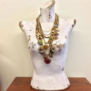 Victorian Necklace | Multistrand Layer Necklace | Victorian Jewelry | Multi Strand Necklace | Statement Jewelry | Cameo | Scarab | Mona Lisa