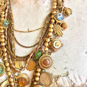Victorian Necklace | Multistrand Layer Necklace | Victorian Jewelry | Multi Strand Necklace | Statement Jewelry | Cameo | Scarab | Mona Lisa