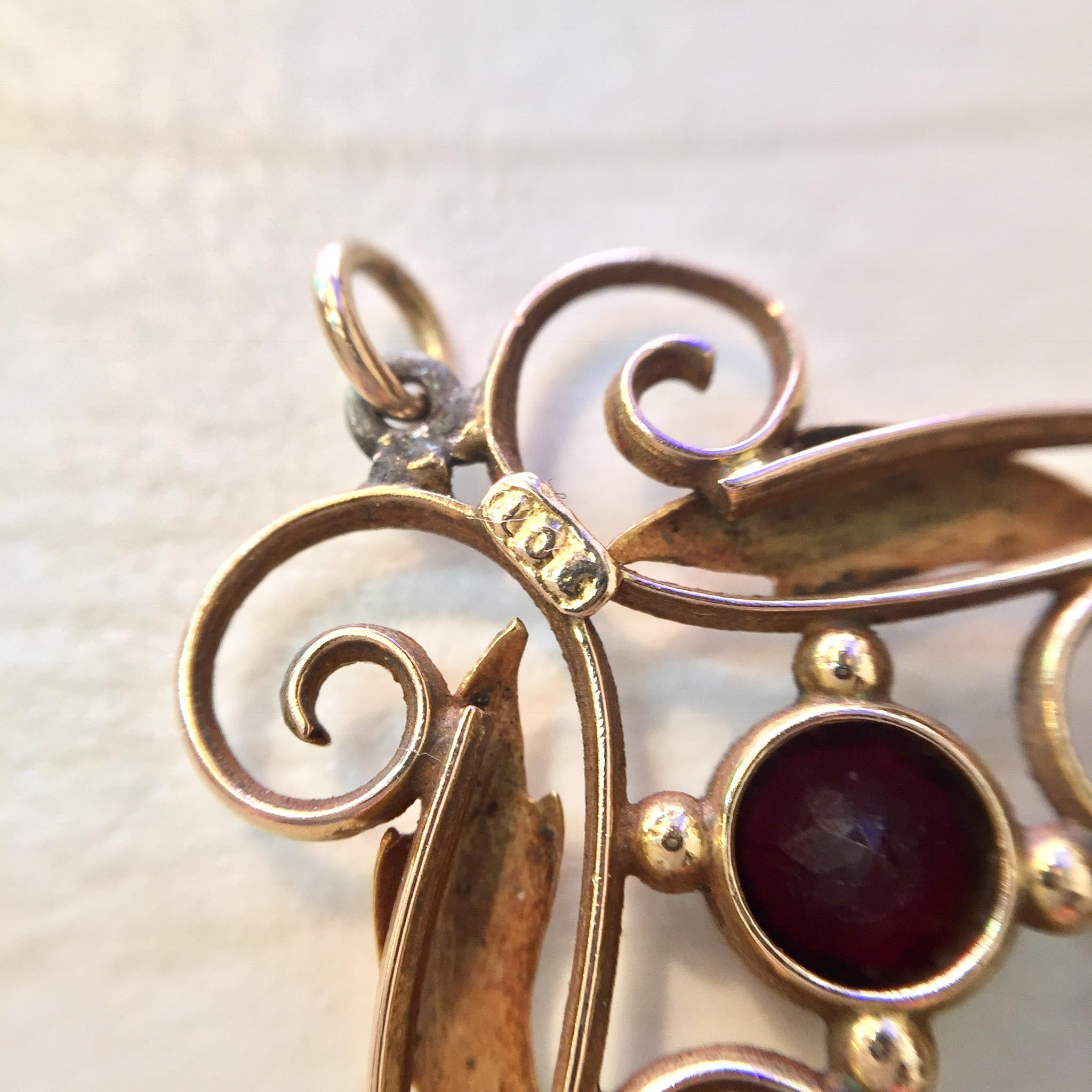 10 Karat Gold Antique Pendant with Fresh Water Pearl and Amethyst | 10K Gold Pendant | Antique Jewelry | Fresh Water Pearl | Purple Stone |