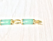 Vintage 14 Karat Gold and Jade Bracelet | 14K Yellow Gold | Jade Bracelet | Yellow Gold | Vintage Gold Bracelet | Holiday Gift Idea | Green