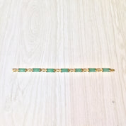Vintage 14 Karat Gold and Jade Bracelet | 14K Yellow Gold | Jade Bracelet | Yellow Gold | Vintage Gold Bracelet | Holiday Gift Idea | Green