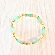 Vintage 14 Karat Gold and Jade Bracelet | 14K Yellow Gold | Jade Bracelet | Yellow Gold | Vintage Gold Bracelet | Holiday Gift Idea | Green
