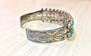 Vintage Silver Bracelet | Sterling Silver Cuff | Turquoise Beads | Turquoise Bracelet | Cuff Bracelet | Turquoise Cuff | Small Bracelet