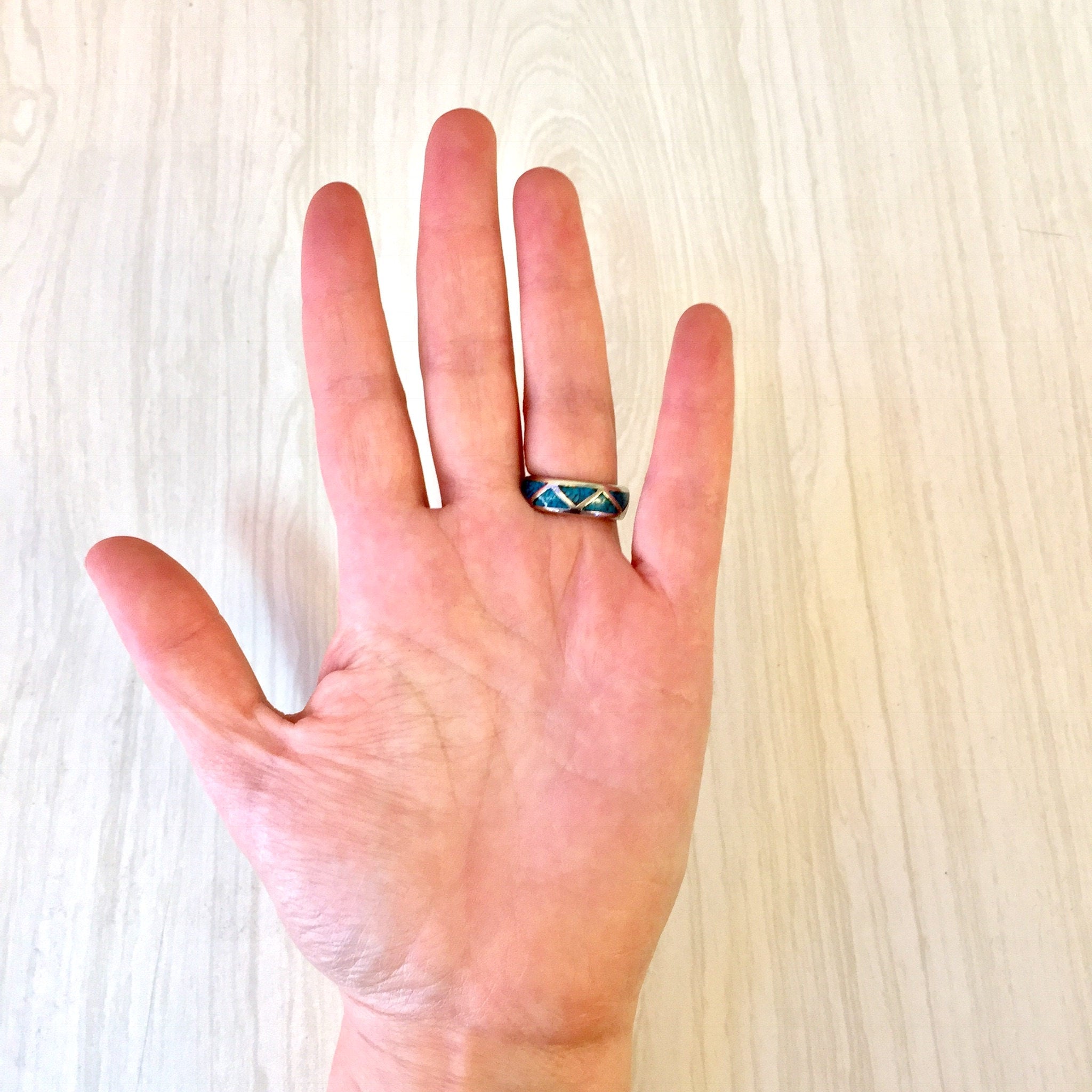 Vintage Silver Ring | Vintage Jewelry | Sterling Silver Ring | Turquoise Jewelry | Turquoise Stone | Southwestern Ring | Blue | Silver |