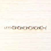 Vintage Sterling Silver Bracelet with Citrine and Aquamarine Stones | Aquamarine Jewelry | Vintage Bracelet | Holiday Gift Idea |