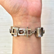 Vintage Sterling Silver Bracelet with Citrine and Aquamarine Stones | Aquamarine Jewelry | Vintage Bracelet | Holiday Gift Idea |