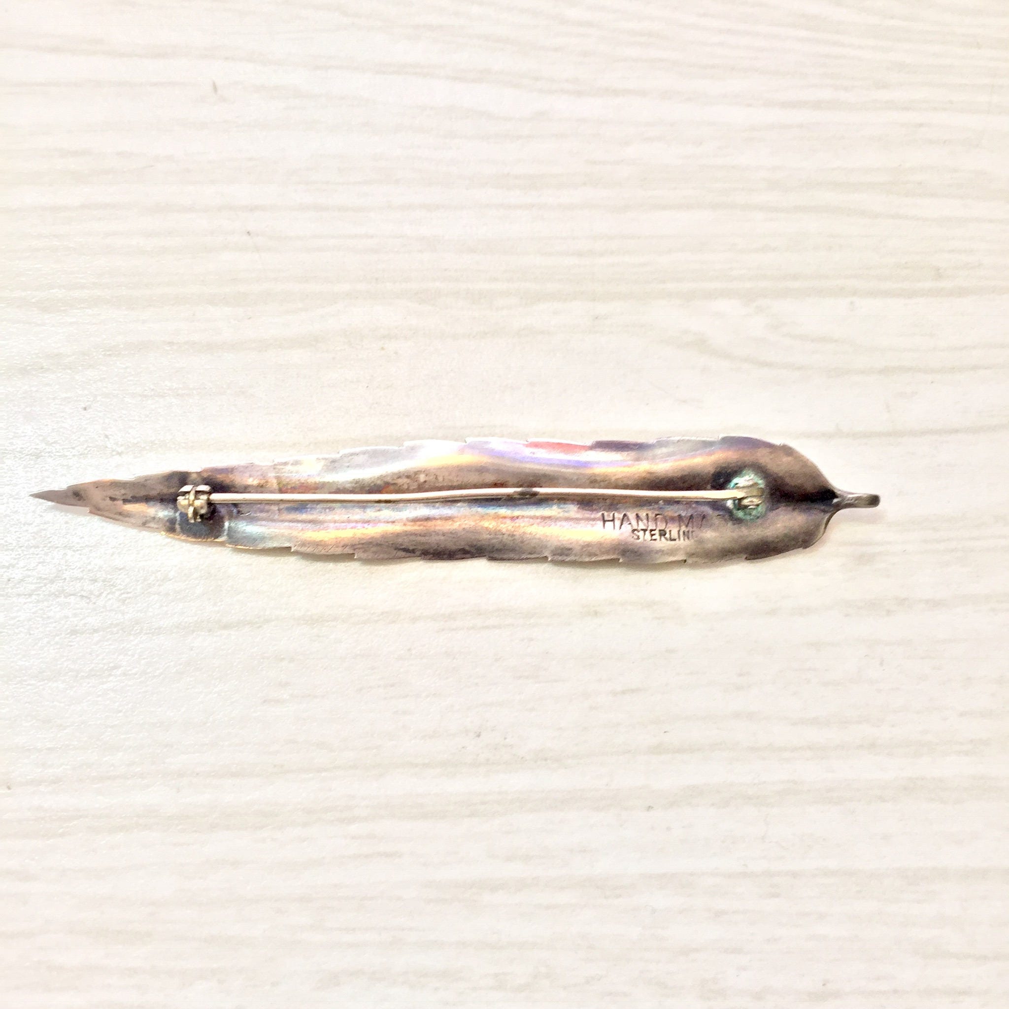 Vintage Silver Brooch | Feather Brooch | Sterling Silver Pin | Handmade Brooch | Feather Jewelry | Vintage Jewelry | Vintage Pin | Feather