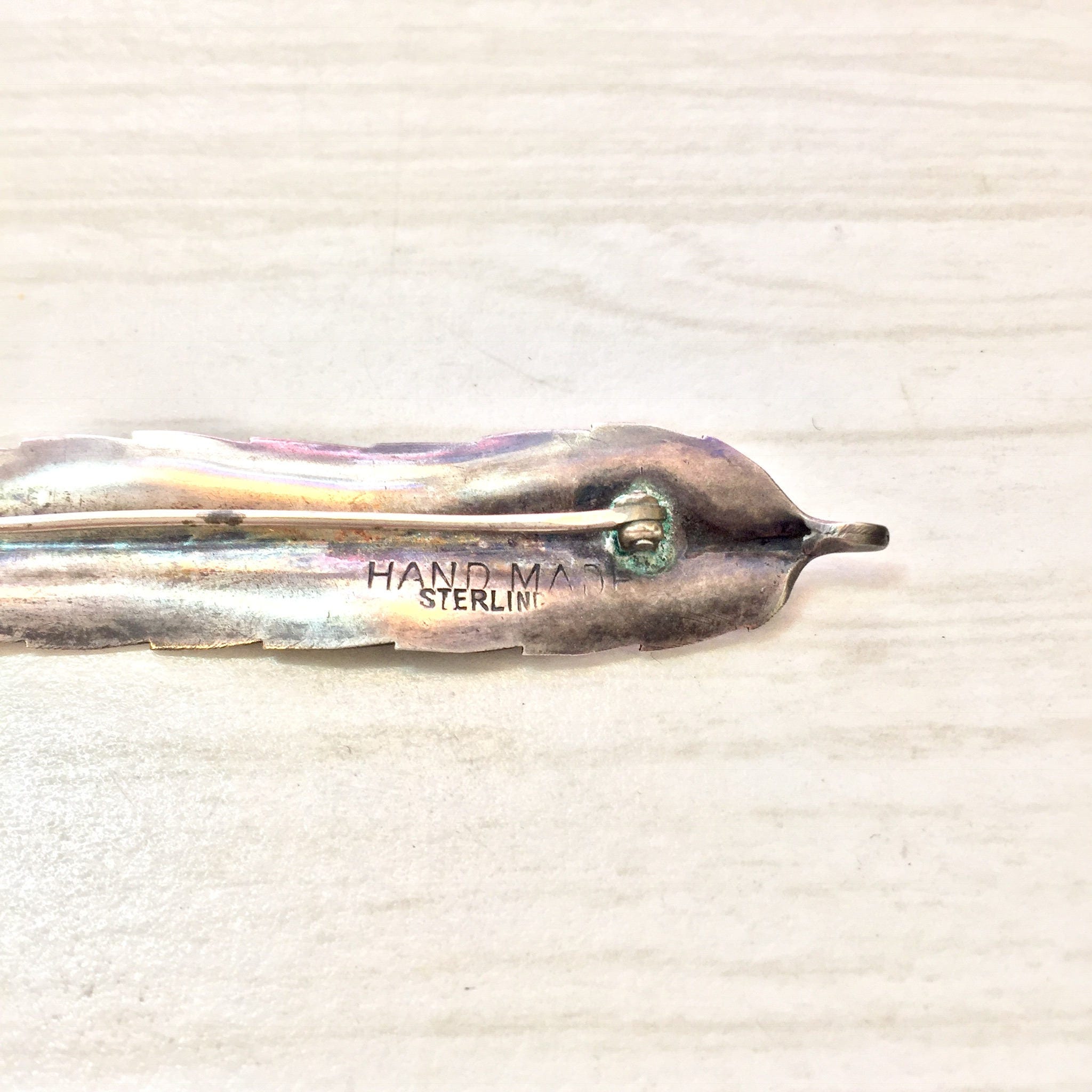 Vintage Silver Brooch | Feather Brooch | Sterling Silver Pin | Handmade Brooch | Feather Jewelry | Vintage Jewelry | Vintage Pin | Feather