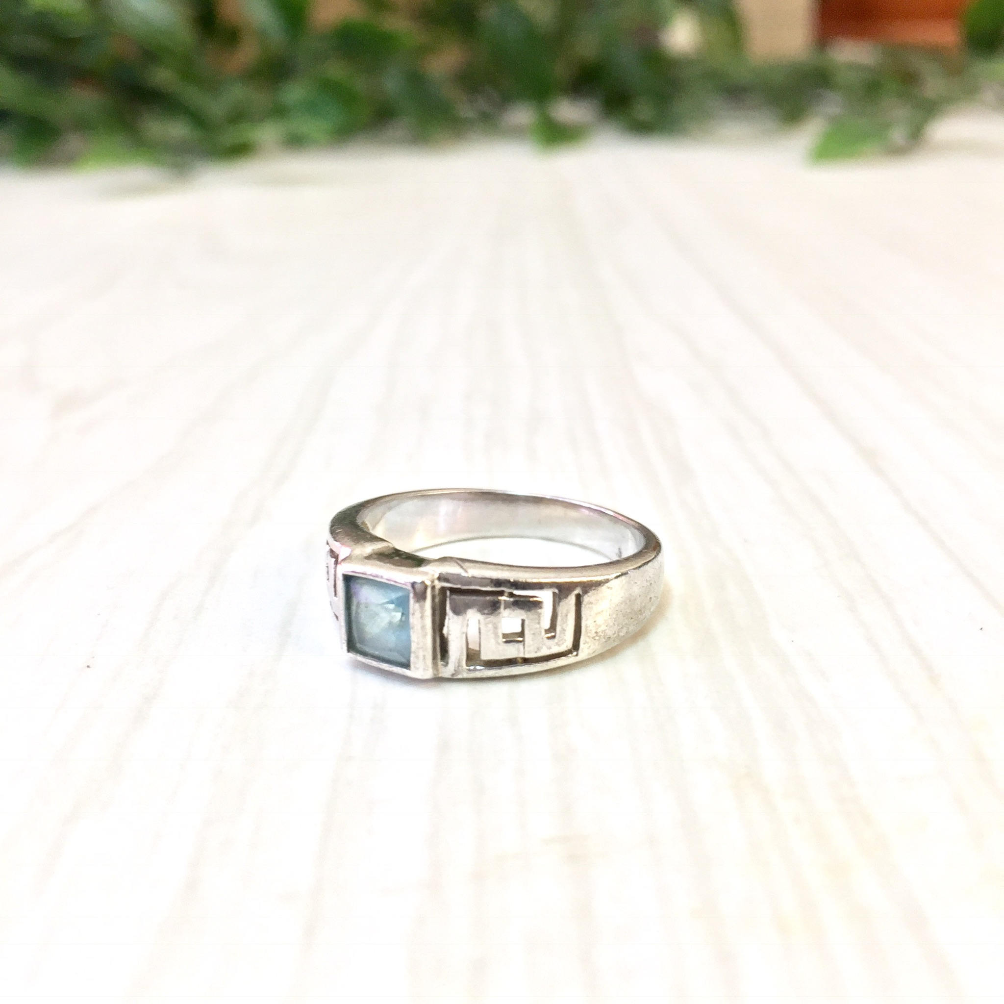 Vintage Silver Ring | Sterling Silver Ring | Blue Topaz Ring | Light Blue Gemstone | Vintage Jewelry | Silver Jewelry | Blue Topaz | Ring