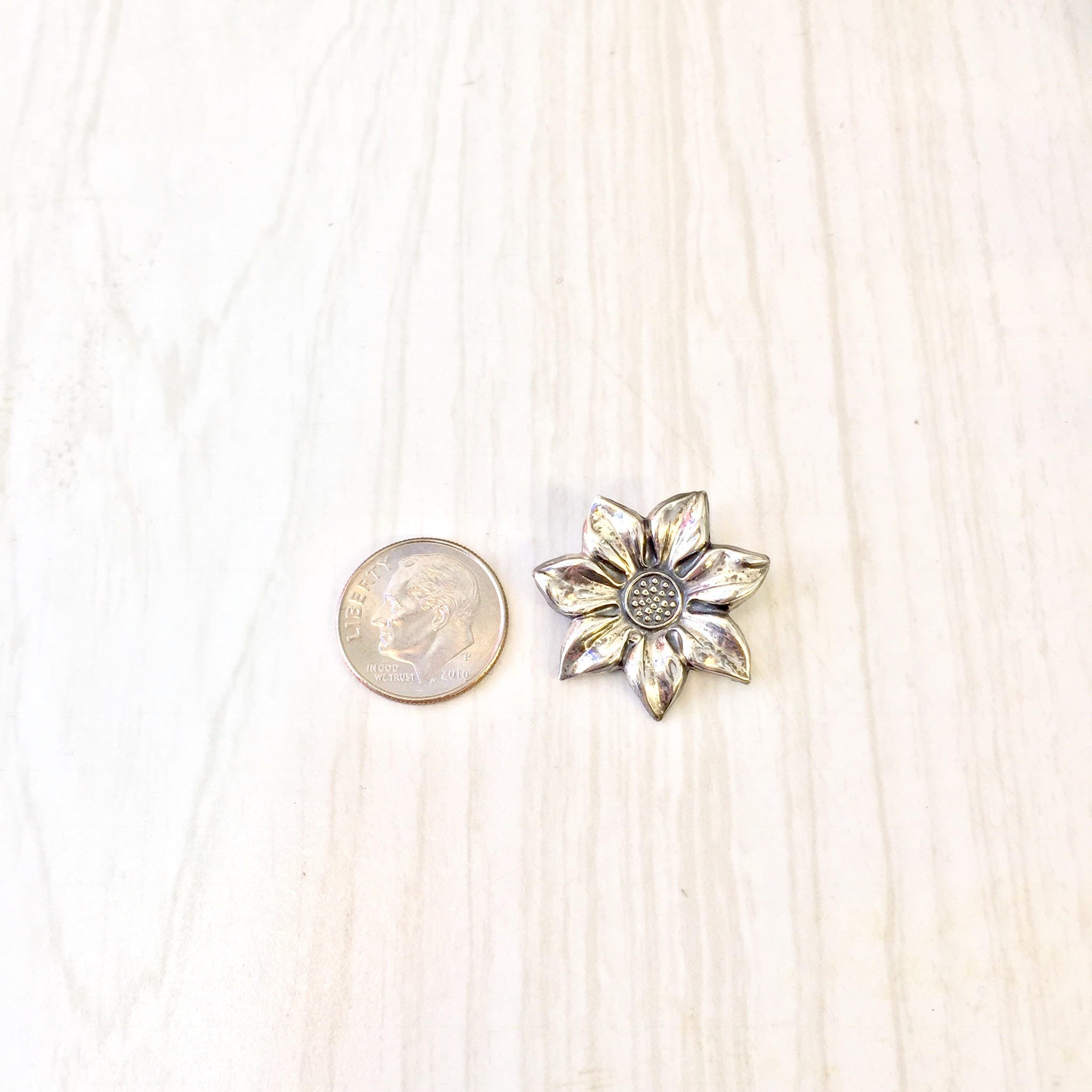 Vintage Flower Brooch | Vintage Jewelry | Sterling Silver Pin | Small Brooch | Flower Jewelry | Sterling Silver | Brooch | Pin | Flower