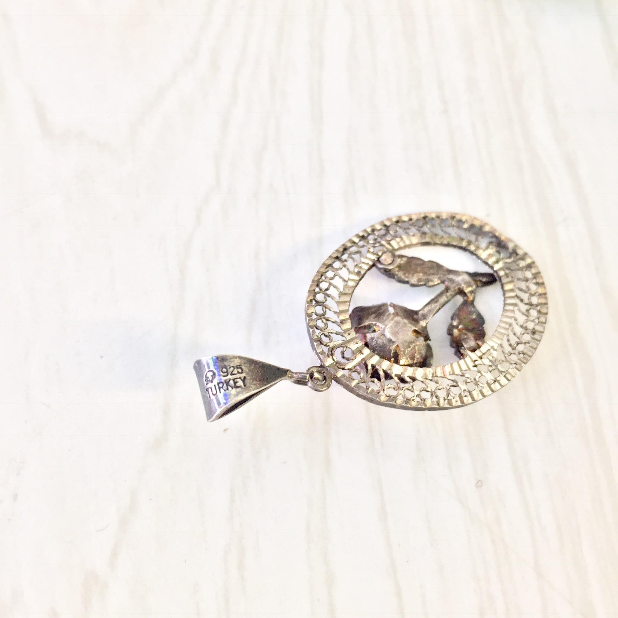 Vintage Silver Pendant | Rose Pendant | Vintage Jewelry | Sterling Silver | Rose Jewelry | Flower | Silver Rose | Vintage Pendant | Necklace