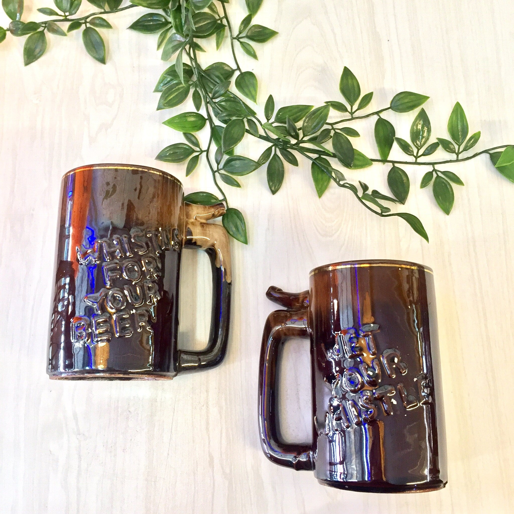 Vintage Whistle Mug | Whistle For Your Beer | Wet Your Whistle | Ceramic Mug | Vintage Home Decor | Retro Kitchen Decor | Beer Stein | Mug
