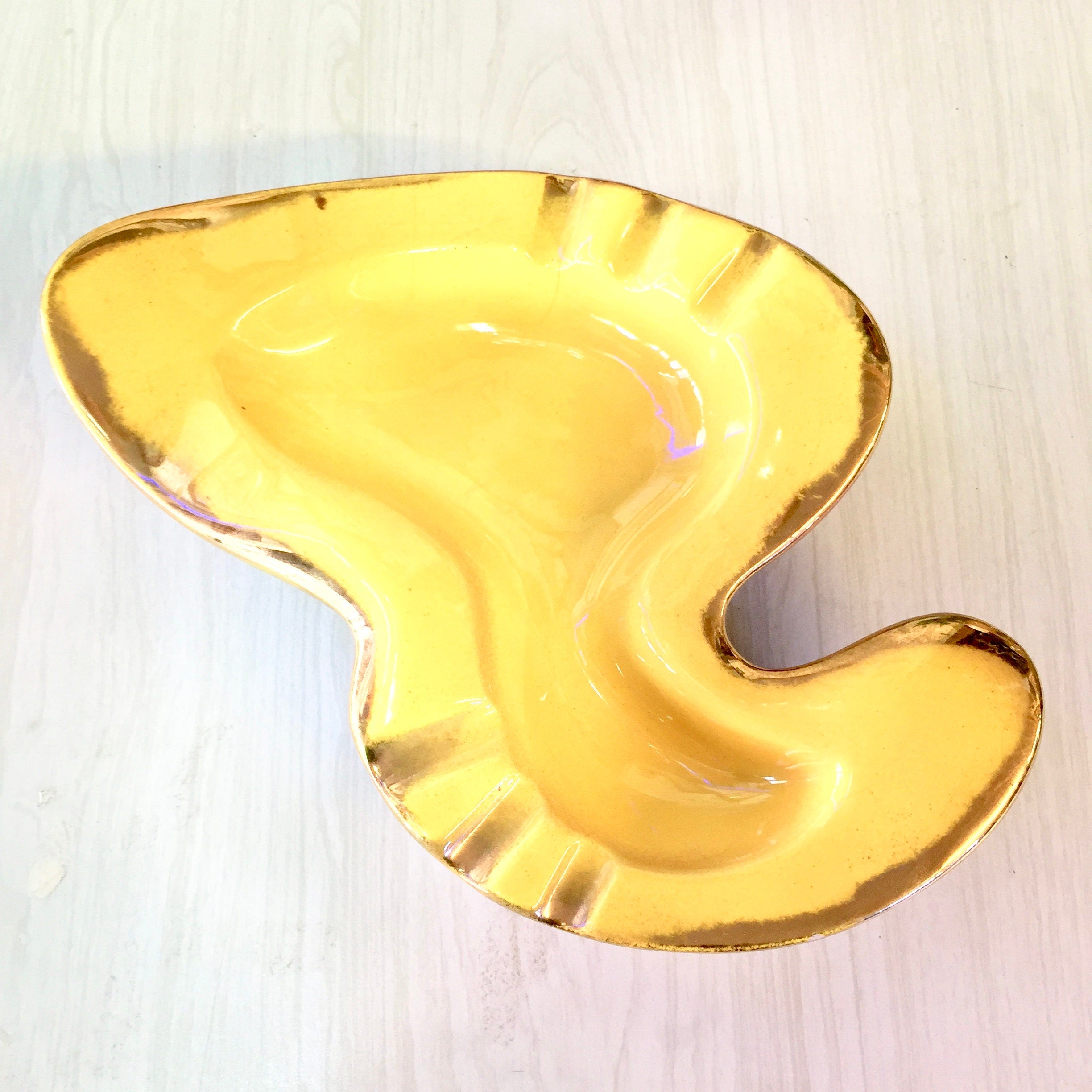 Pair of Midcentury Modern Ash Trays | MCM Ash Tray | Yellow Ashtrays | Midcentury Modern Home Decor | Yellow | Table Ashtray| Catch All Dish