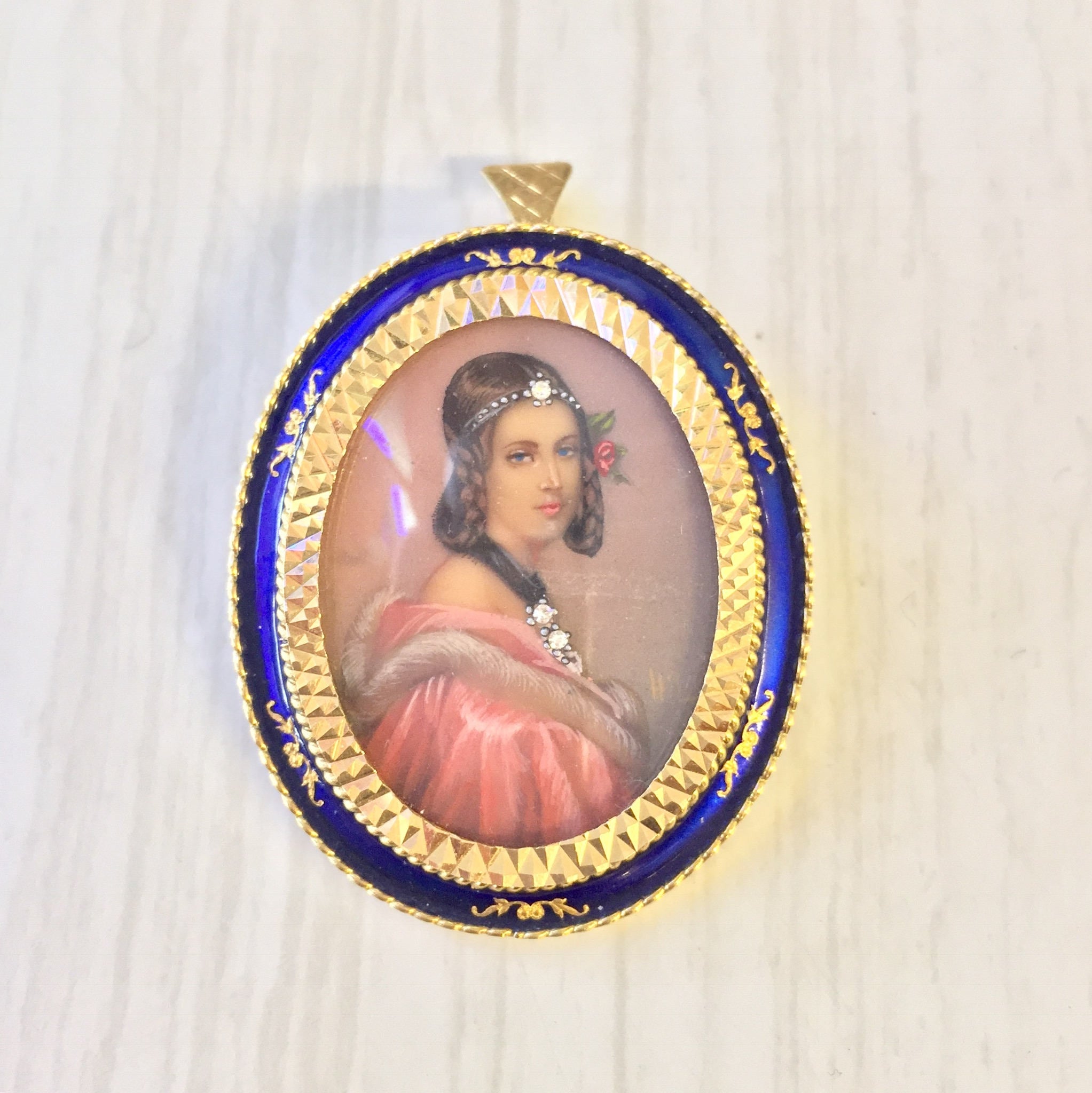 18 Karat Gold Victorian Brooch / Pendant | Victorian Cameo Brooch | 18K Gold | Diamond | Antique Pendant and Brooch | Pin | Antique Jewelry