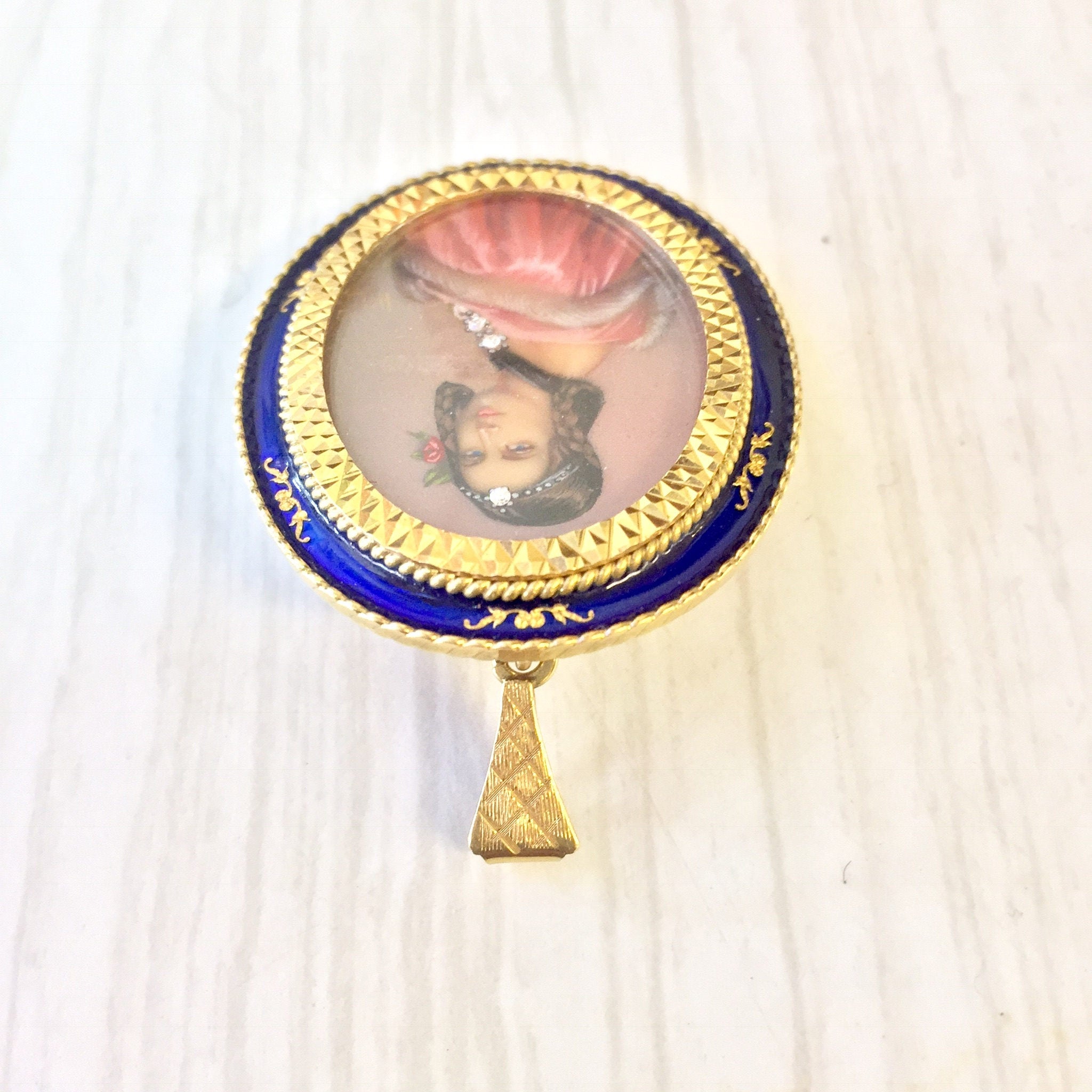 18 Karat Gold Victorian Brooch / Pendant | Victorian Cameo Brooch | 18K Gold | Diamond | Antique Pendant and Brooch | Pin | Antique Jewelry