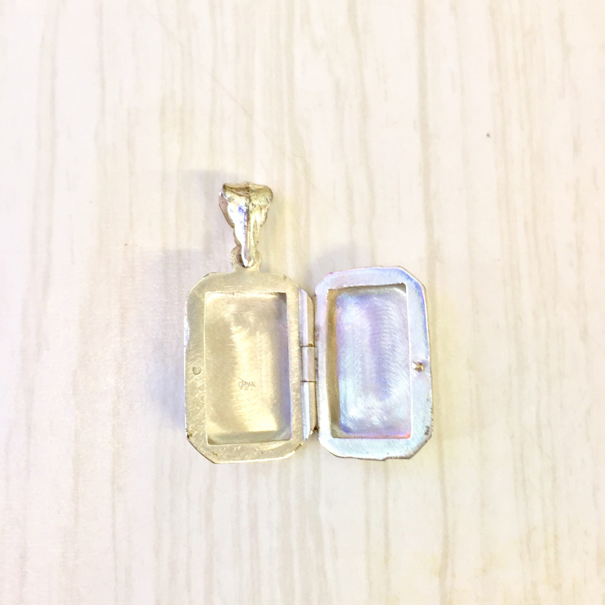 Vintage Silver Pendant | Puffy Etched Locket | Sterling Silver Locket | Vintage Locket | Etched Silver | Locket | Necklace | Pendant |Etched