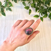 Vintage Silver Ring | Rhodonite Ring | Vintage Jewlery | Sterling Silver | Pink Jewelry | Rhodonite | Statement Jewelry | Cocktail Ring