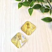 Vintage Clip On Earrings | Yellow Earrings | Glitter Jewelry | Retro Jewelry | 70s Jewelry | Earrings | Clip On | Vintage Jewelry | Glitter