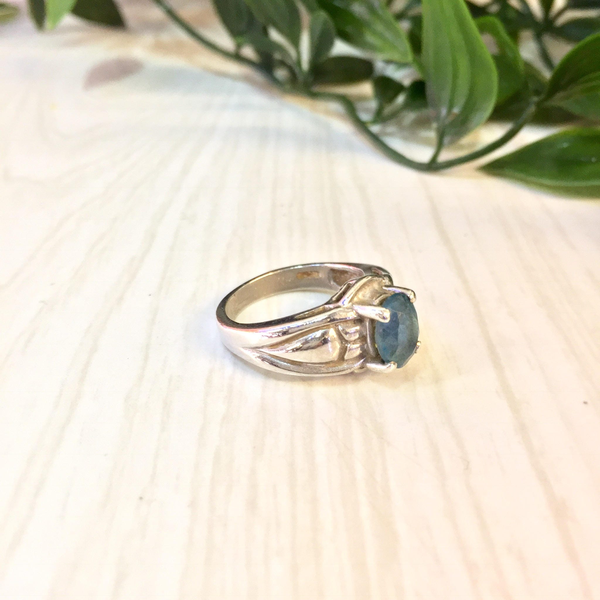 Vintage Silver Ring | Blue Topaz Ring | Vintage Jewelry | Blue Topaz | Blue Jewelry | Sterling Silver Ring | Engagement Ring | Promise Ring
