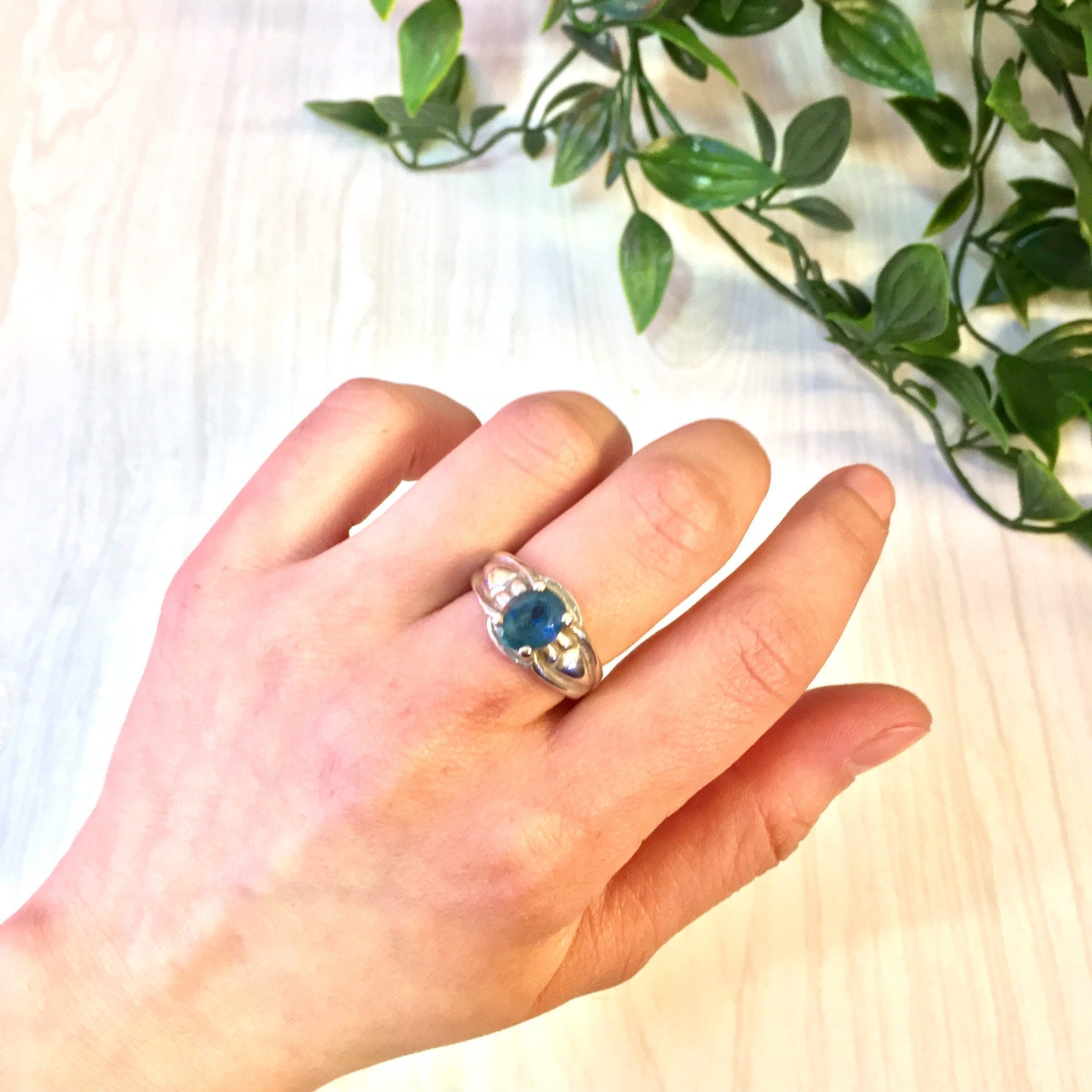 Vintage Silver Ring | Blue Topaz Ring | Vintage Jewelry | Blue Topaz | Blue Jewelry | Sterling Silver Ring | Engagement Ring | Promise Ring