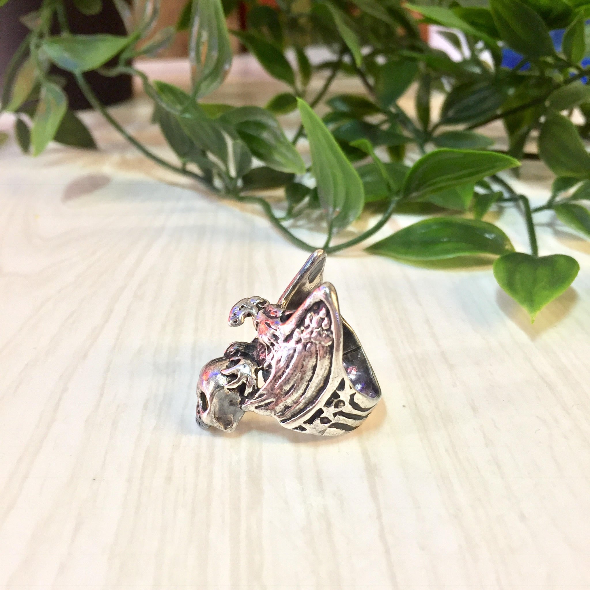 Vintage Silver Ring | Vintage Jewelry | Eagle Ring | Skull Ring | Biker Jewelry | Biker Ring | Sterling Silver | Eagle and Skull | Statement