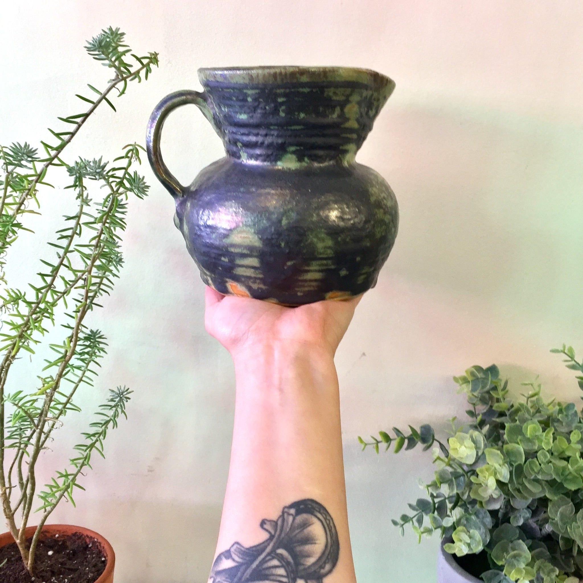 Vintage Hand Thrown Water Pitcher | Hand Made Water Jug | Vintage Ceramic | Home Decor | Water Pitcher | Planter | Gift Idea | Housewares