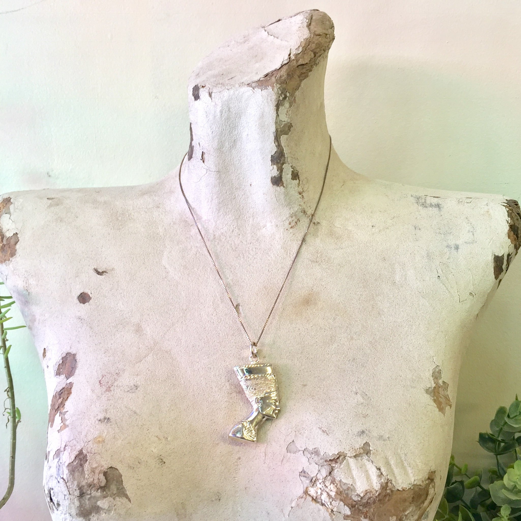 Vintage Sterling Silver Nefertiti Pendant | Egyptian Nefertiti Pendant | Sterling Silver Jewelry | Silver Pendant | Egyptian Jewelry