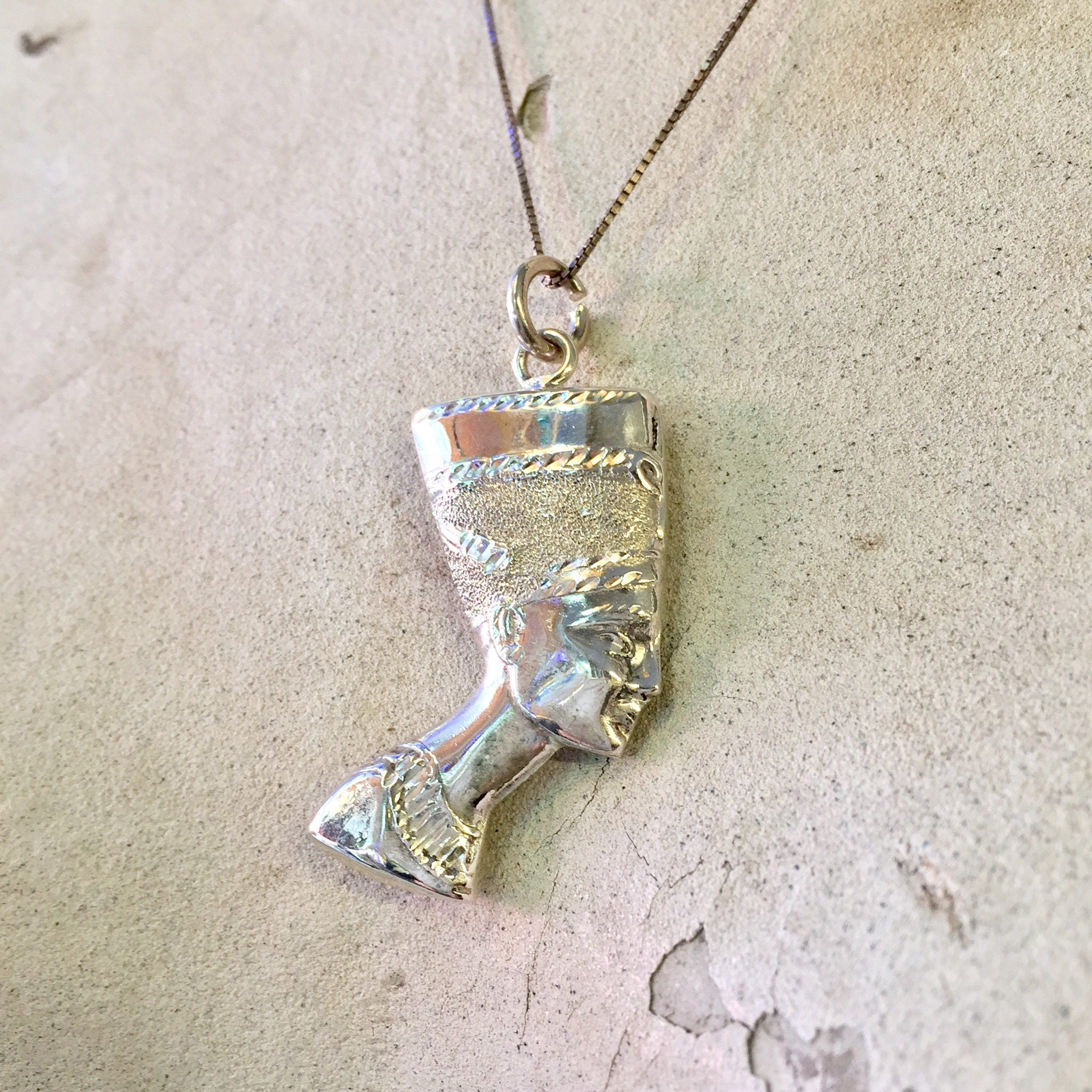 Vintage Sterling Silver Nefertiti Pendant | Egyptian Nefertiti Pendant | Sterling Silver Jewelry | Silver Pendant | Egyptian Jewelry