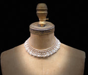 Womens blouse collar, vintage clothing, pearl on collar, vintage dress collar, Pearl collar, beaded collar, faux collar, Collar vintage