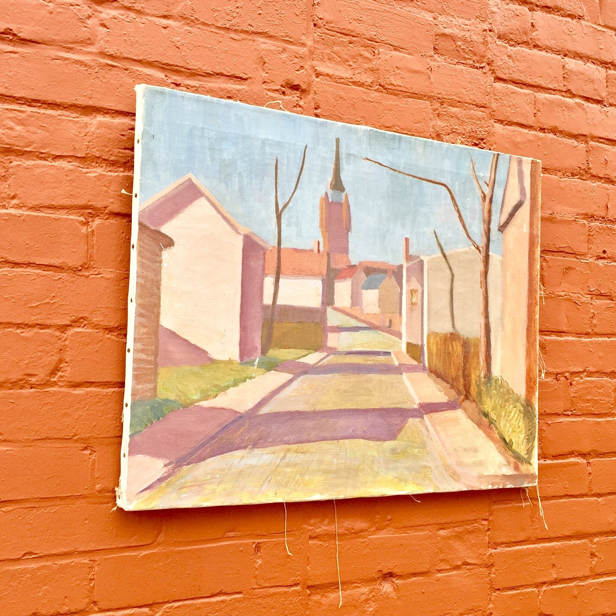 Original Vintage Oil Painting on Canvas | Colorful Painting | Vintage Home Decor | Wall Art | Wall Hanging | Original Art Work