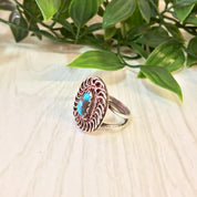 Vintage Silver Ring | Turquoise Ring | Silver and Turquoise | Blue Jewelry | Vintage Jewelry | Statement Ring | Sterling Silver | Turquoise